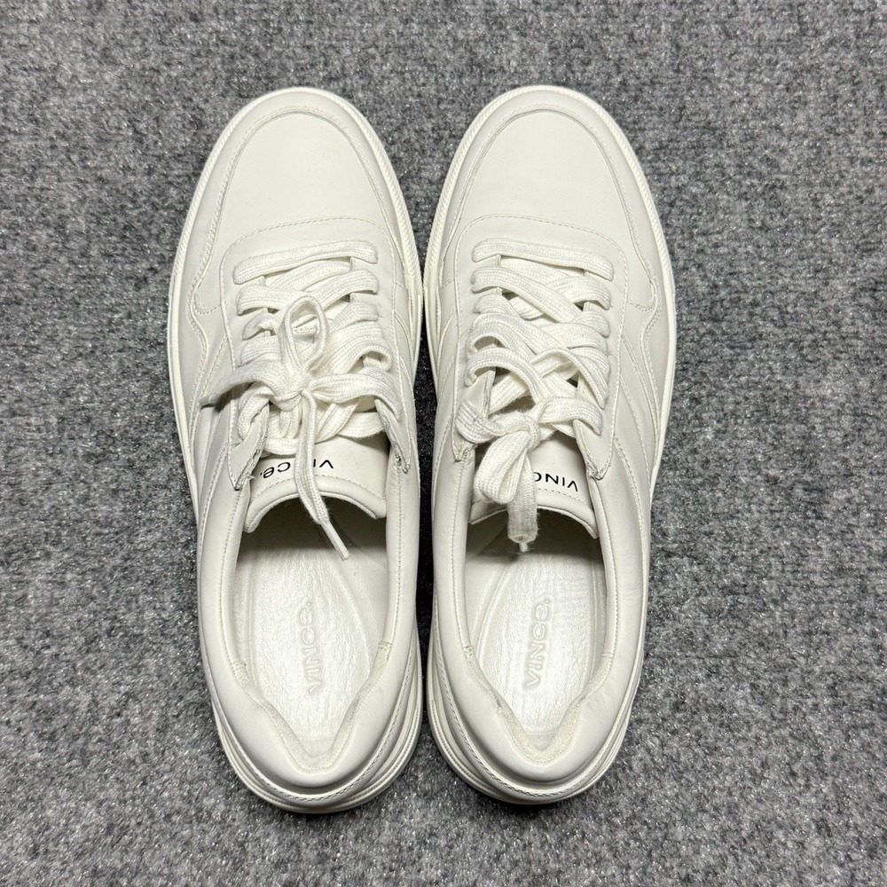 VINCE Sneakers Mens 12 46 All White Warren Retro Lace Up Casual Shoes NEW - Picture 6 of 11